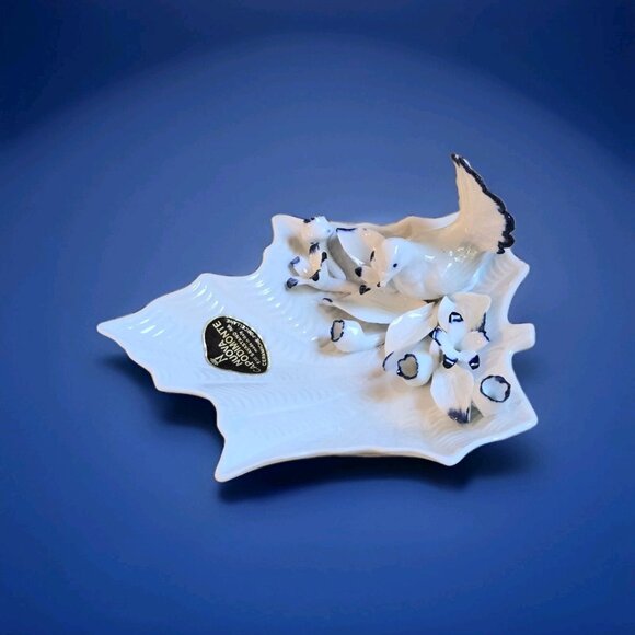 Vintage Nuovo Capodimonte Filli savastano Porcelain Bird Dish, Blue White - Picture 2 of 12
